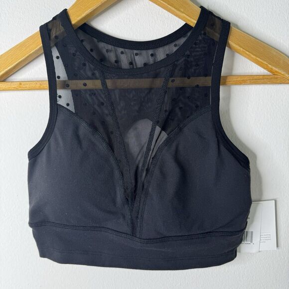 Beyond Yoga Polka Dot Mesh Converged Yoga Bralette Bra Black Sz Small NWT - Picture 2 of 10